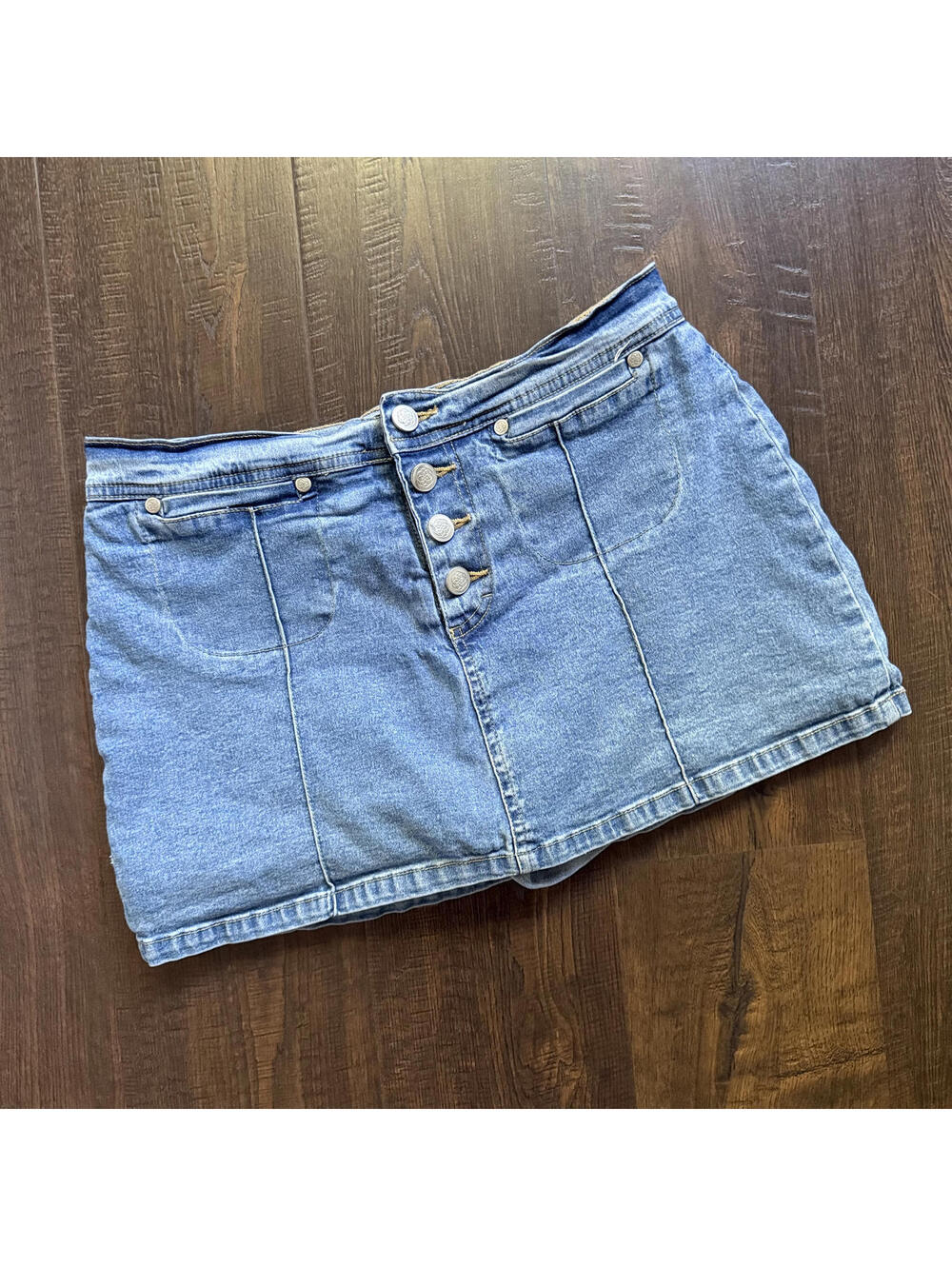 Vintage Y2k Xhilaration Denim Skort Skirt Waist 29 Cotton Blend Mini Micro Skirt